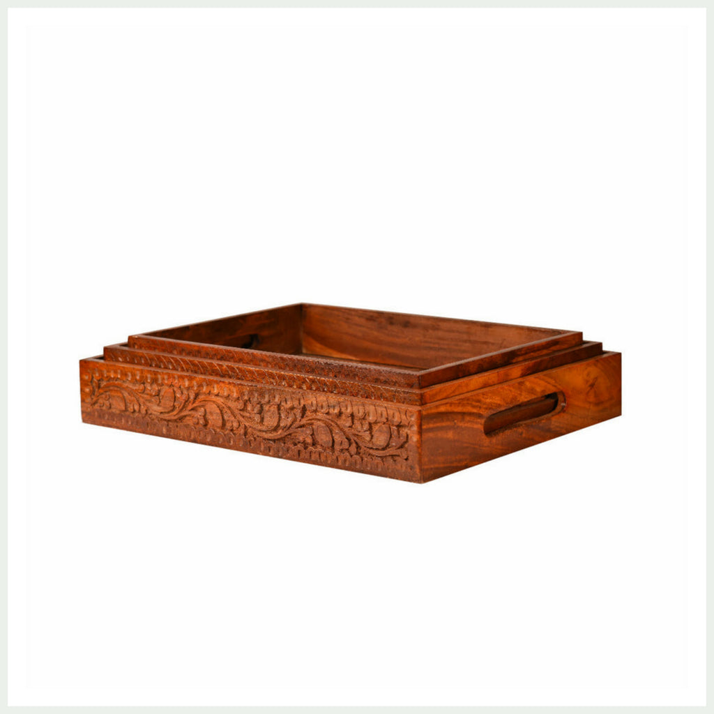 Handmade classic wooden tray home stationery multiwood