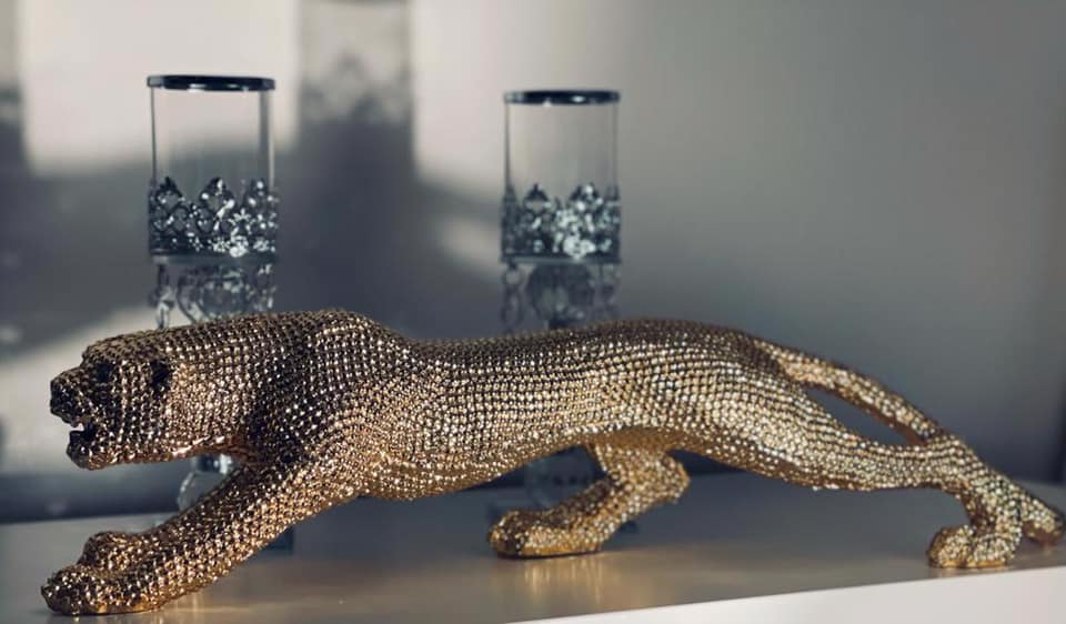 Diamond Leopard Sculpture