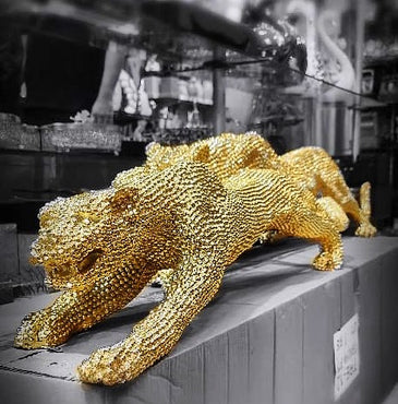 Diamond Leopard Sculpture