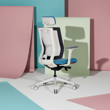 Promax-High Back Revolving Chair - White Frame