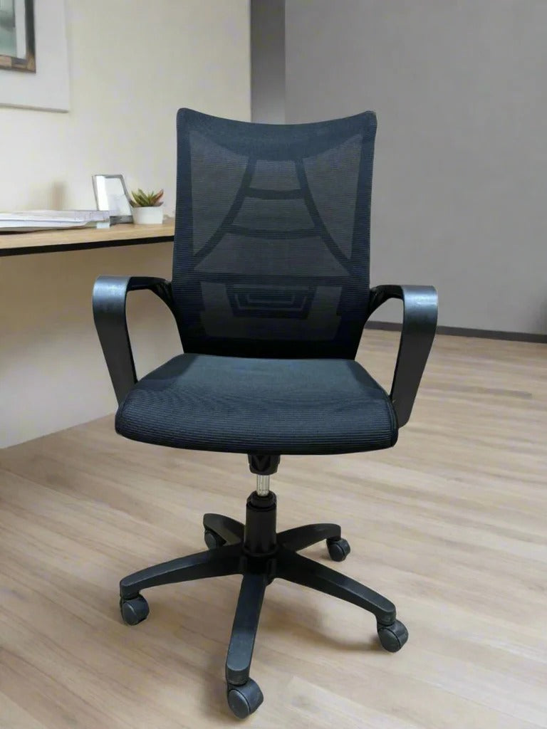 Middle Back Rovolving Chair Mid Back Revolving Chair (Black) | Ergonomic & Modern Design – multiwood