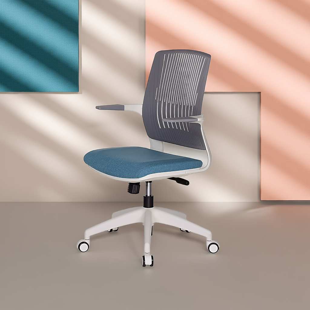 Eva Mid Back Revolving Chair (Grey)