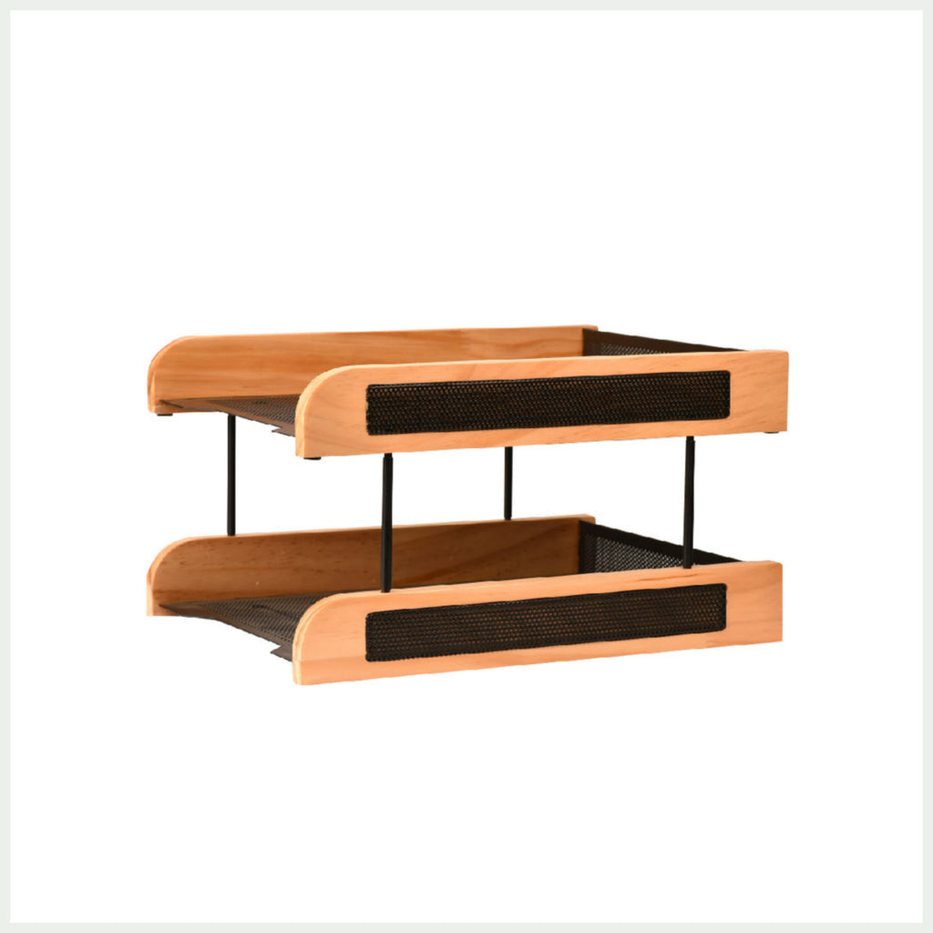 Wooden-mesh file rack - office stationery online - multiwood