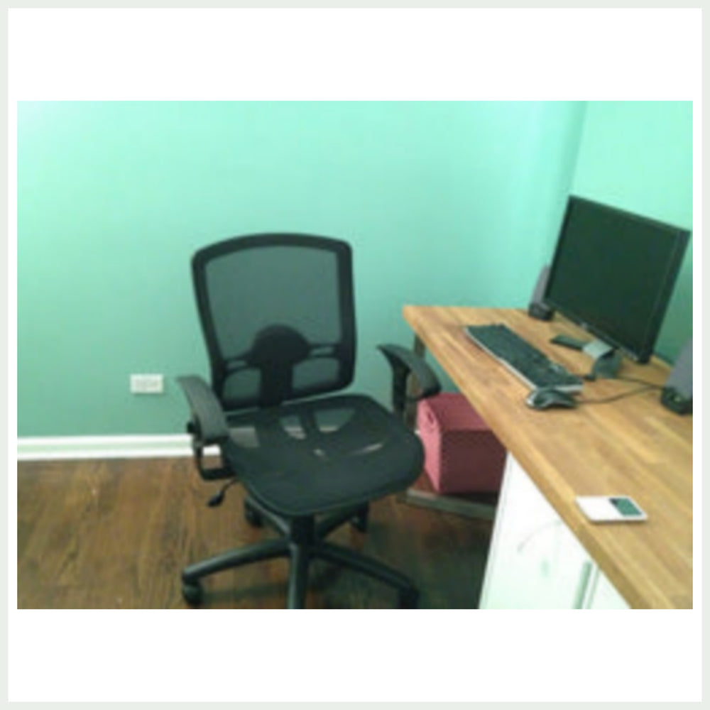 Mini computer table - small space workstation - multiwood